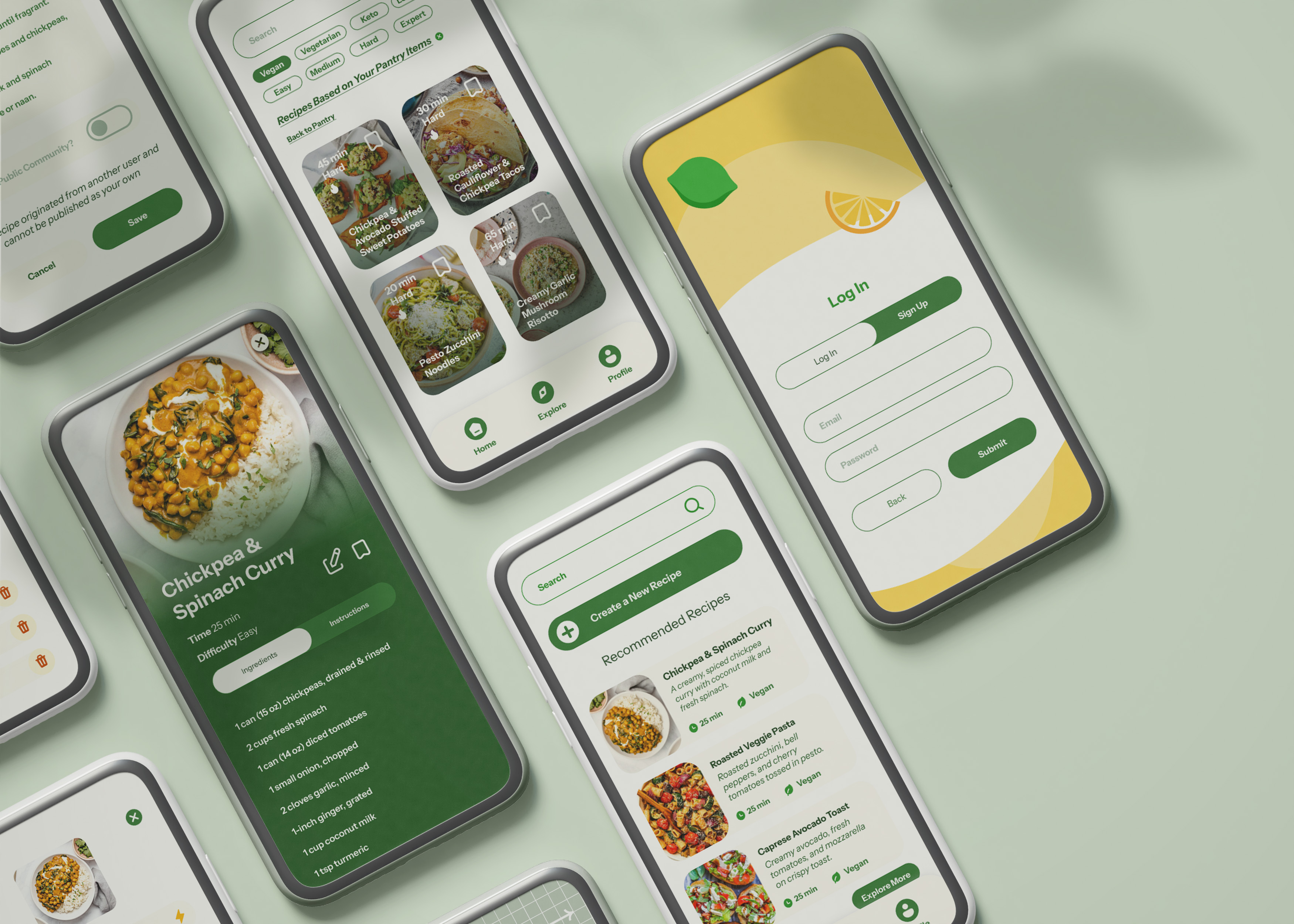 Mockup of Dishable app